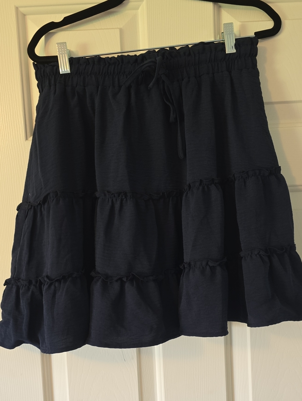 Women’s Tiered Drawstring Skort Navy Sz Lg Nwt